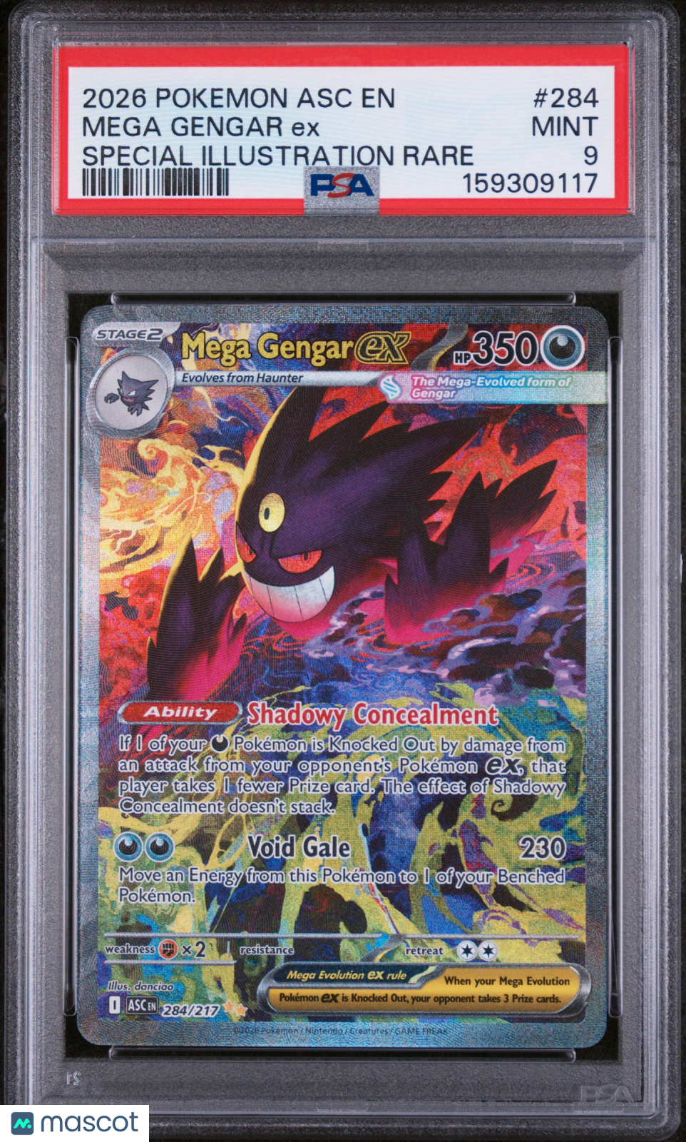 2026 Pokemon Asc EN-Ascended Heroes Mega Gengar EX #284 Special Illustration Rare PSA 9
