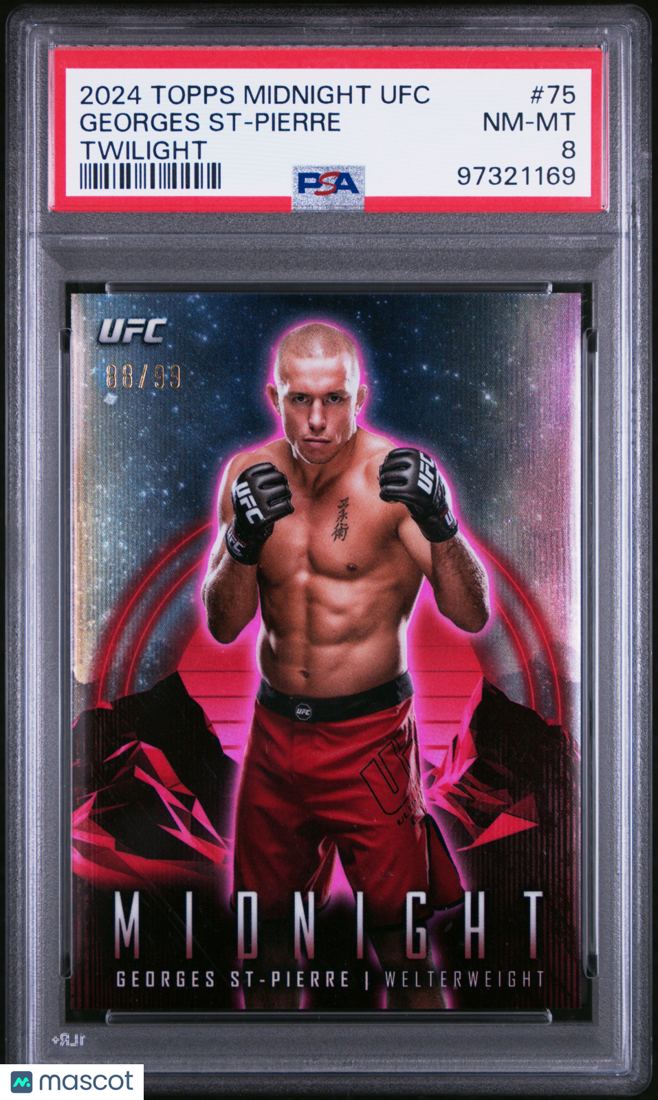2024 Topps Midnight UFC Georges ST-Pierre #75 Twilight PSA 8