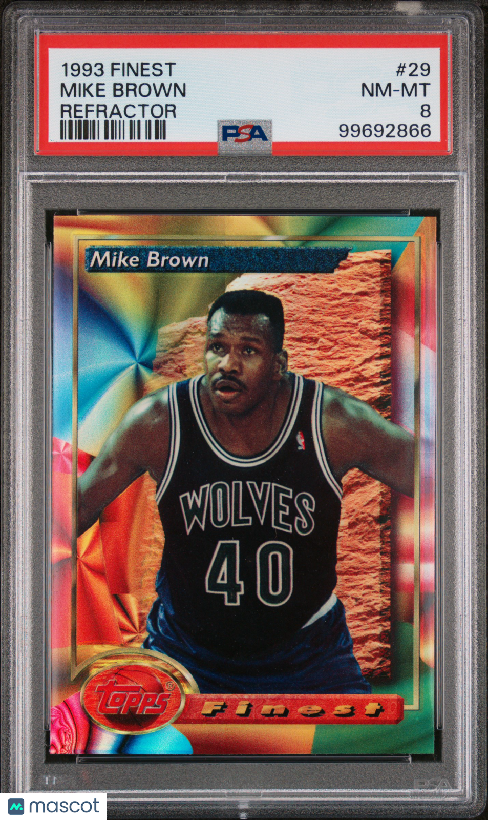 1993 Finest Mike Brown #29 Refractor PSA 8