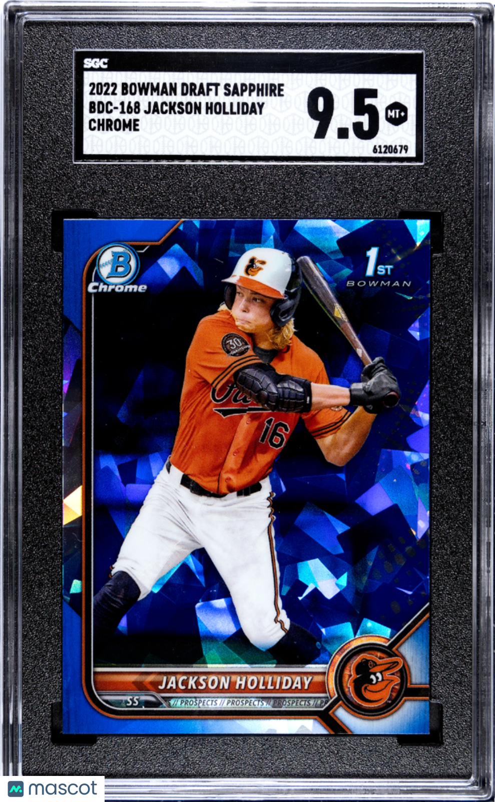 2022 Bowman Draft Sapphire Jackson Holliday #BDC-168 CHR. SGC 9.5