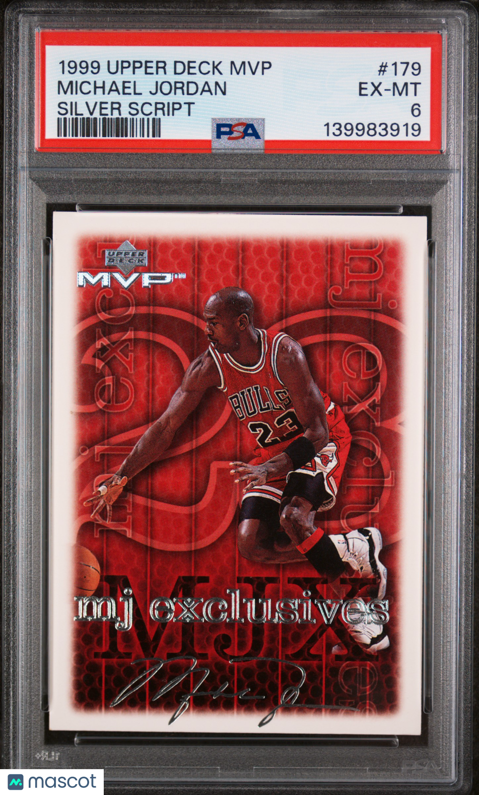 1999 Upper Deck MVP Basketball Michael Jordan #179 Silver Script PSA 6