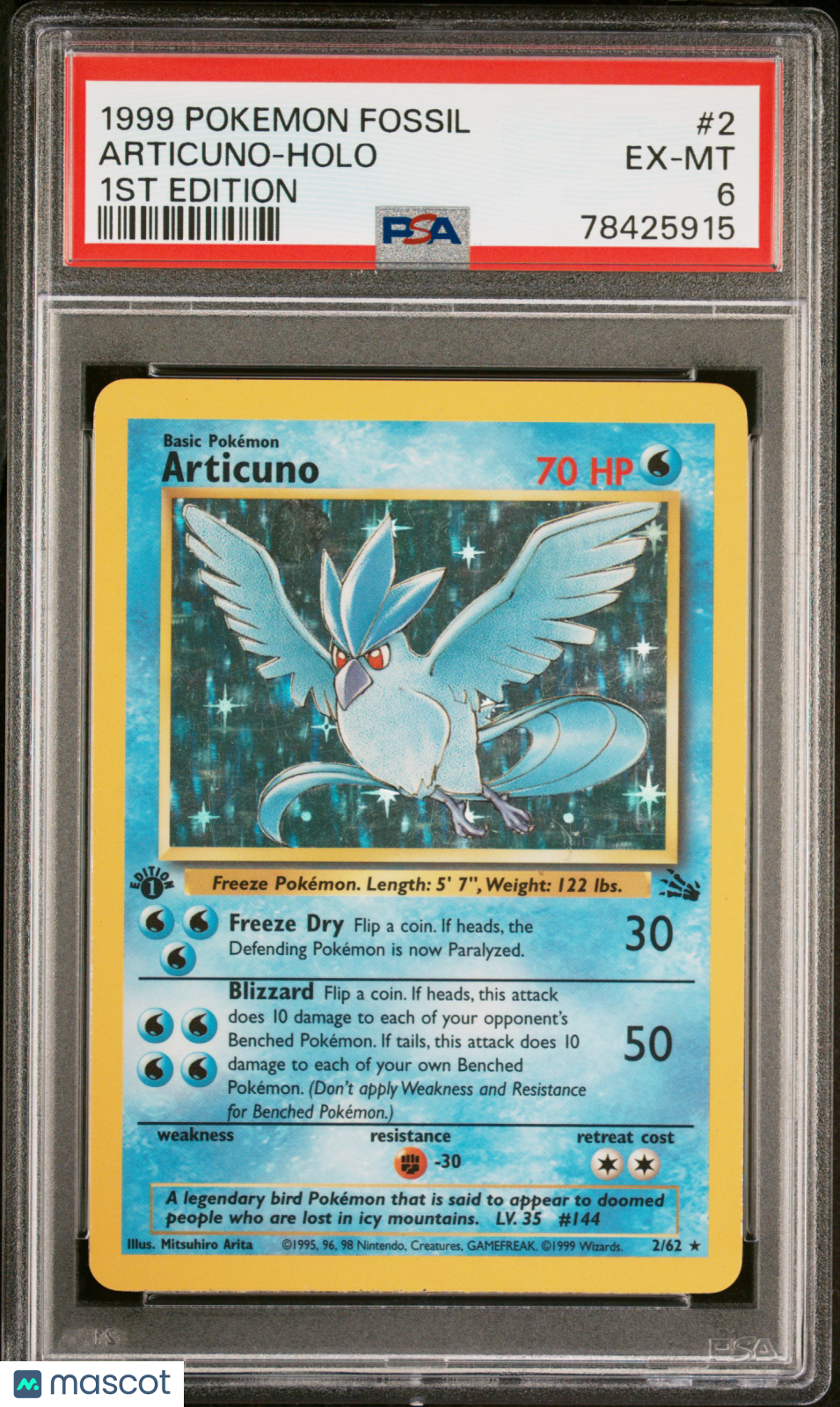 Pokemon TCG Articuno #2 1ST Edition PSA 6