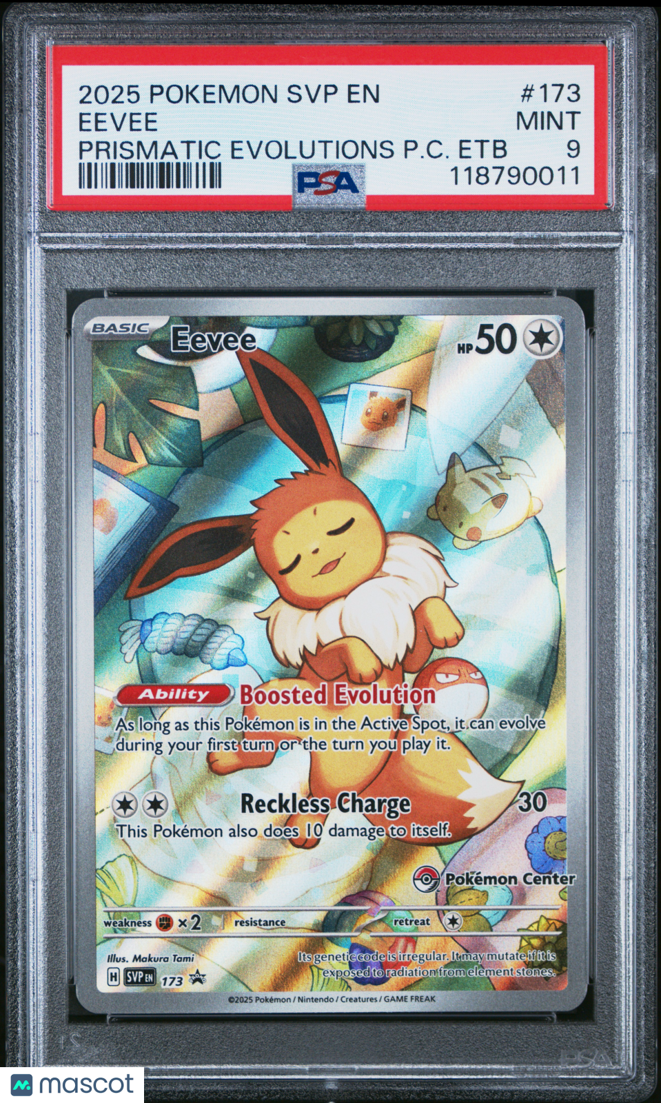 2025 Pokemon SVP EN-SV Black Star Promo Eevee #173 Prismatic Evolutions PC Etb PSA 9