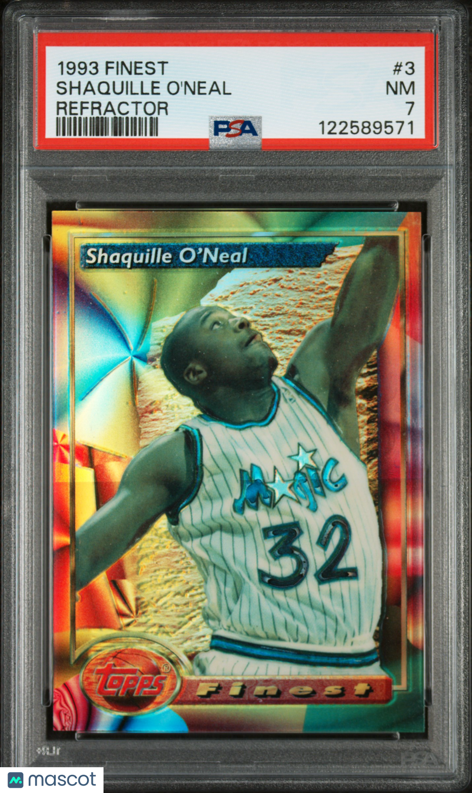 1993 Finest Basketball Shaquille O'Neal #3 Refractor PSA 7