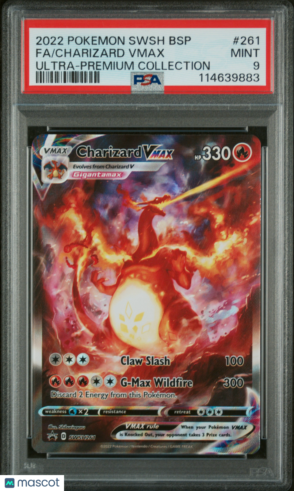 2022 Pokemon Swsh Black Star Promo Charizard VMAX #261 Ultra-Premium Collection Fa PSA 9