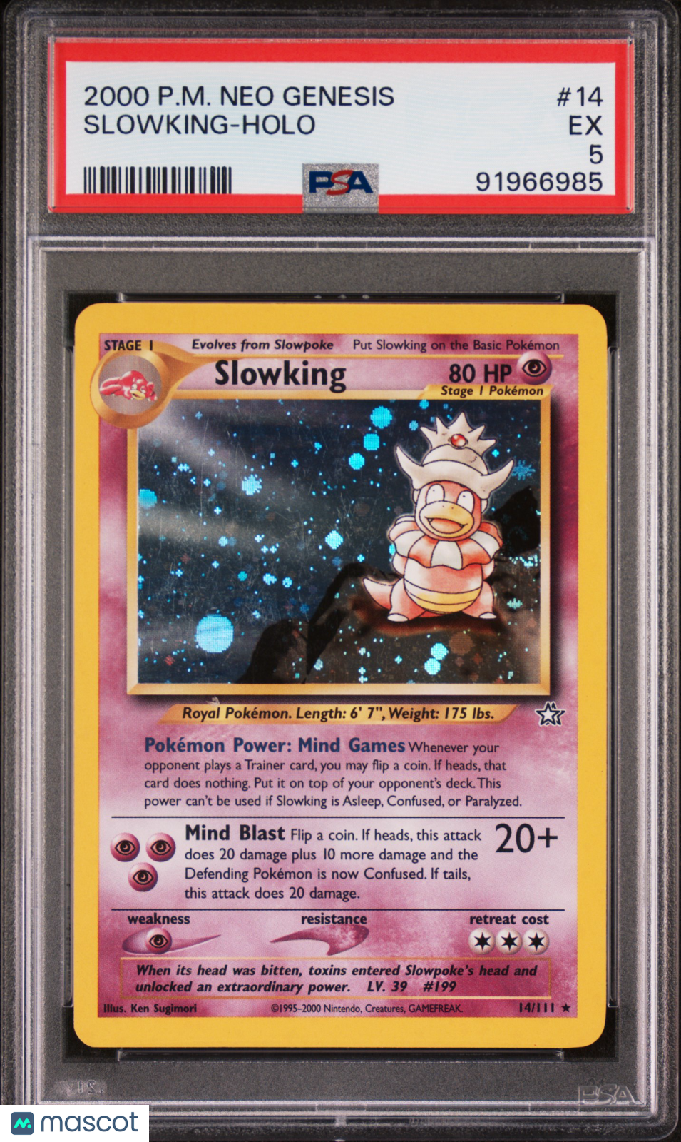 2000 Pokemon Neo Genesis Slowking #14 PSA 5