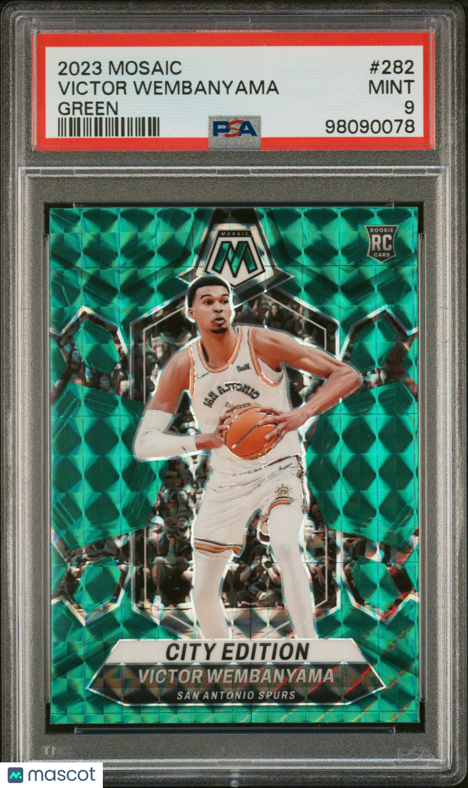 2023 Panini Mosaic Basketball Victor Wembanyama #282 Green PSA 9