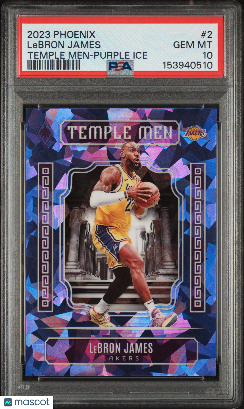 2023 Panini Phoenix Temple Men Basketball LeBron James #2 Purple Ice PSA 10