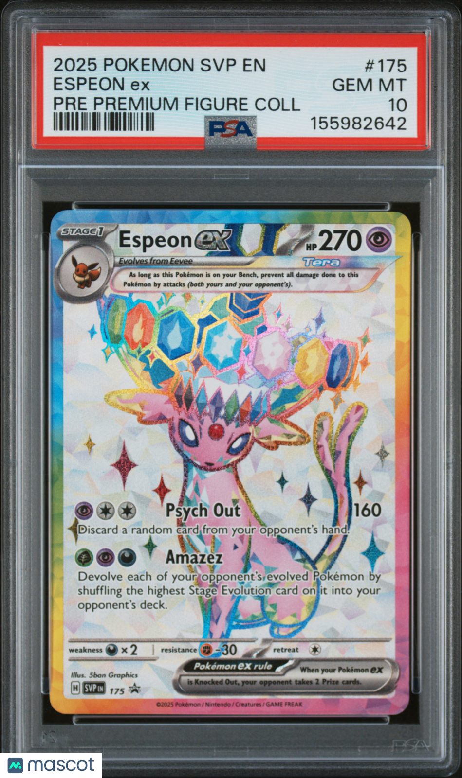 2025 Pokemon SVP EN-SV Black Star Promo Espeon EX #175 Pre Premium Figure Coll PSA 10