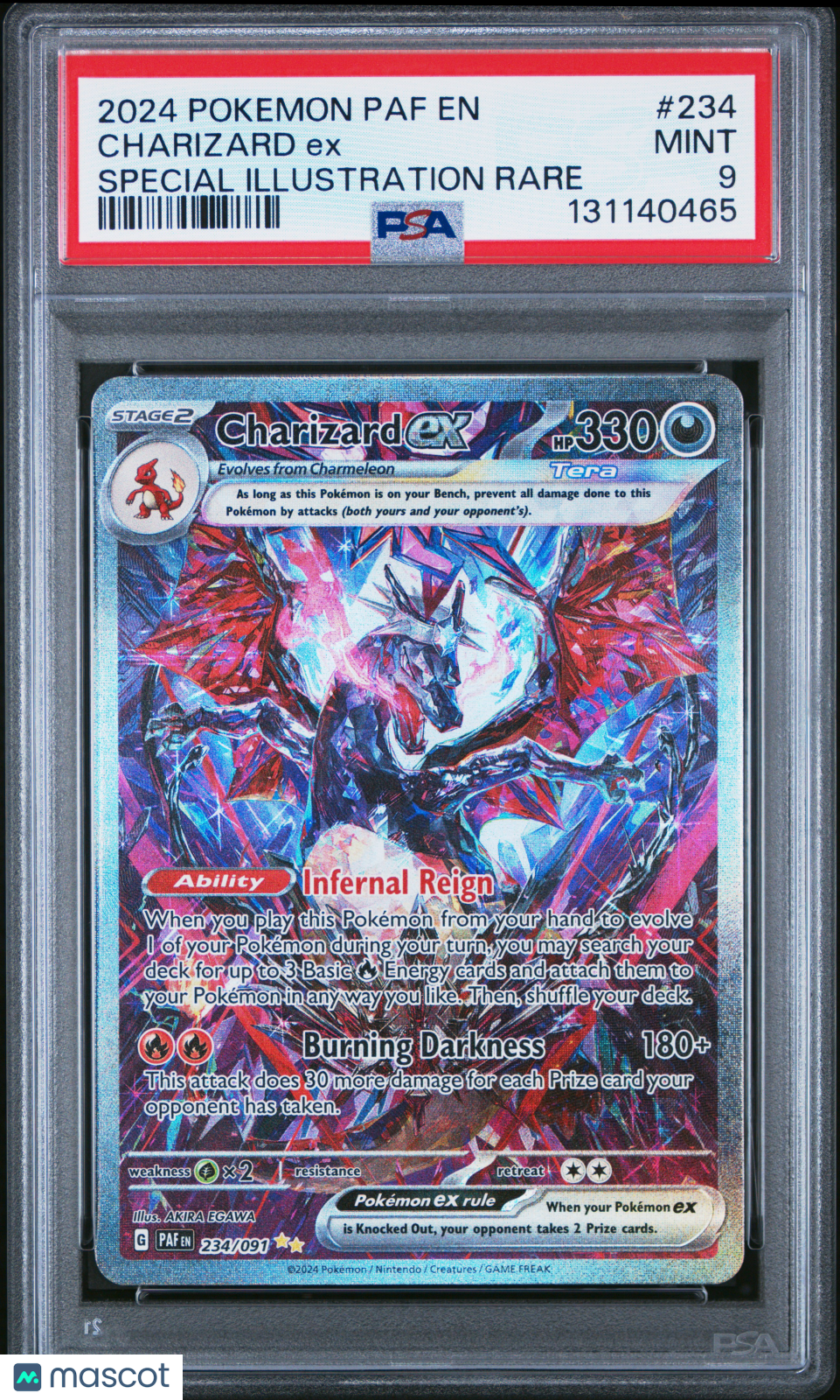 2024 Pokemon Paf EN-Paldean Fates Charizard EX #234 Special Illustration Rare PSA 9