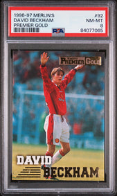 image 1996-97 Merlin's Premier Gold #92 David Beckham Rookie Card PSA 8 (065)