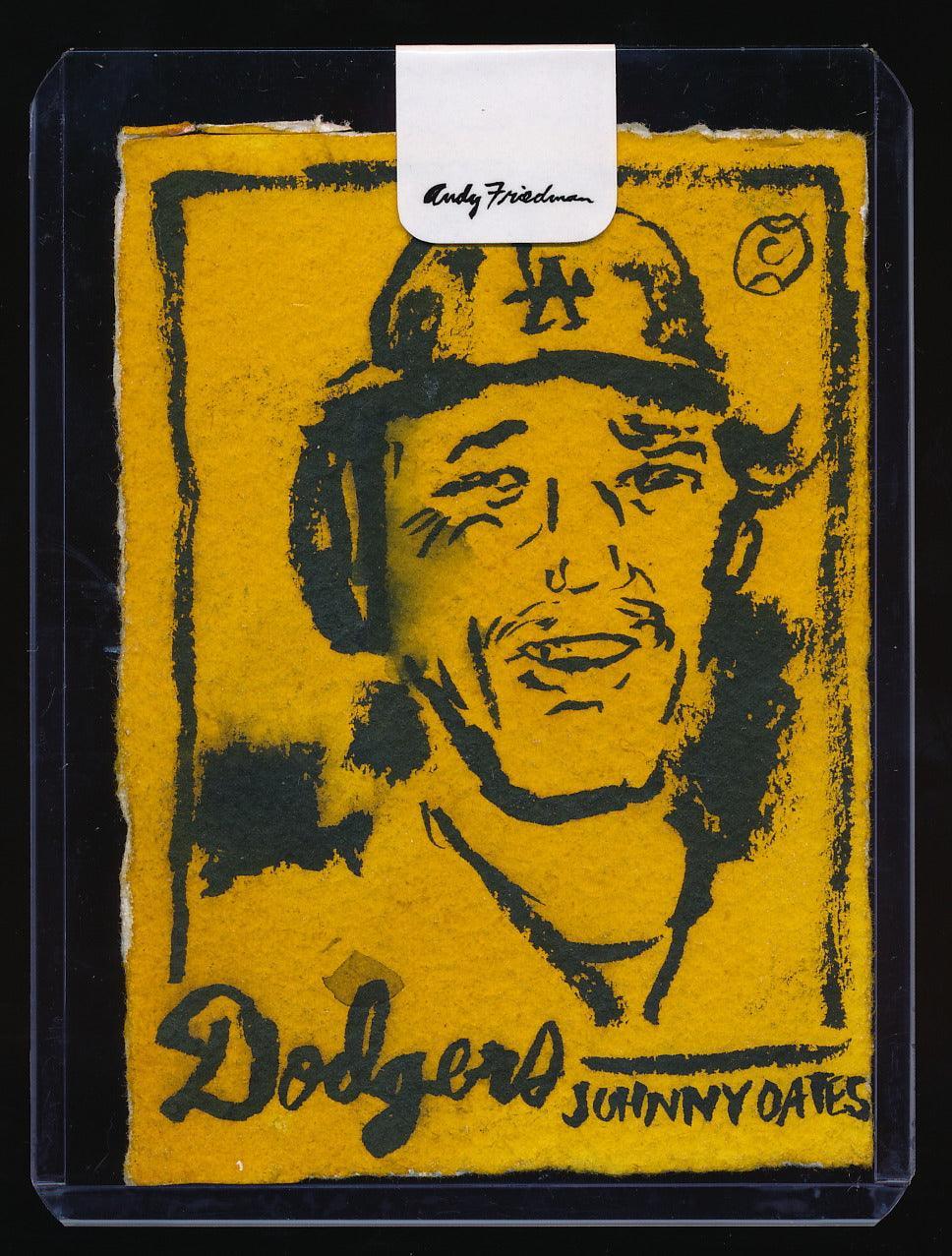 Andy Friedman Signed Johnny Oates Yellow AP 1 of 1 Trading Card & Memorabilia