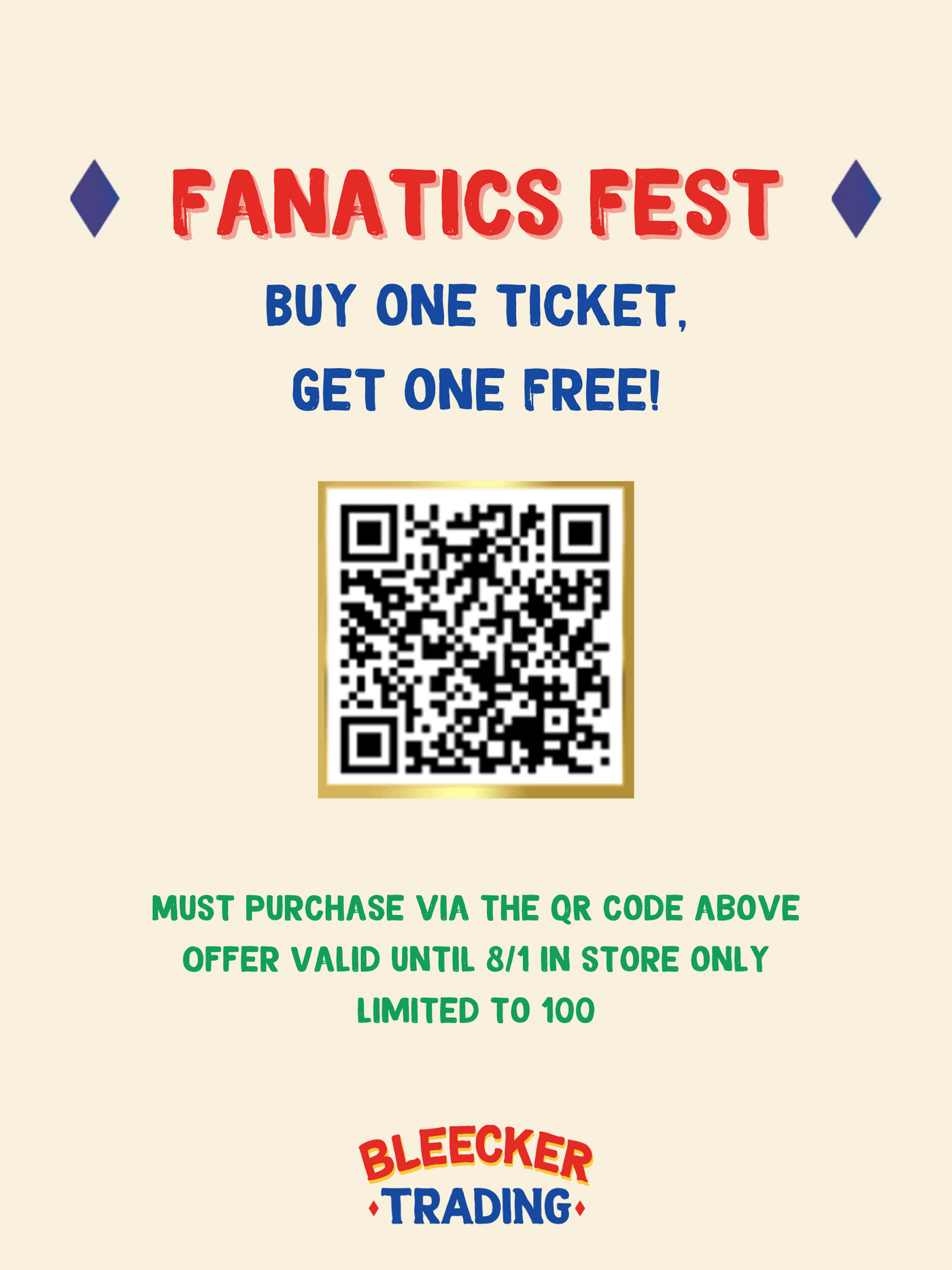 Fanatics Fest Buy One Ticket, Get One Free!