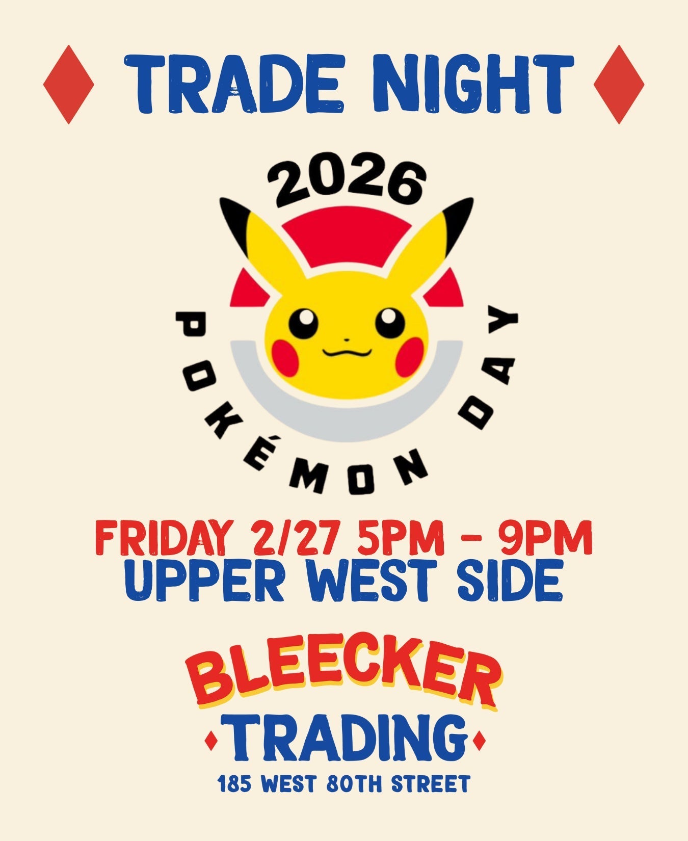 Trade Night: 2026 Pokemon Day (UWS) | February 27th 5 PM - 9 PM