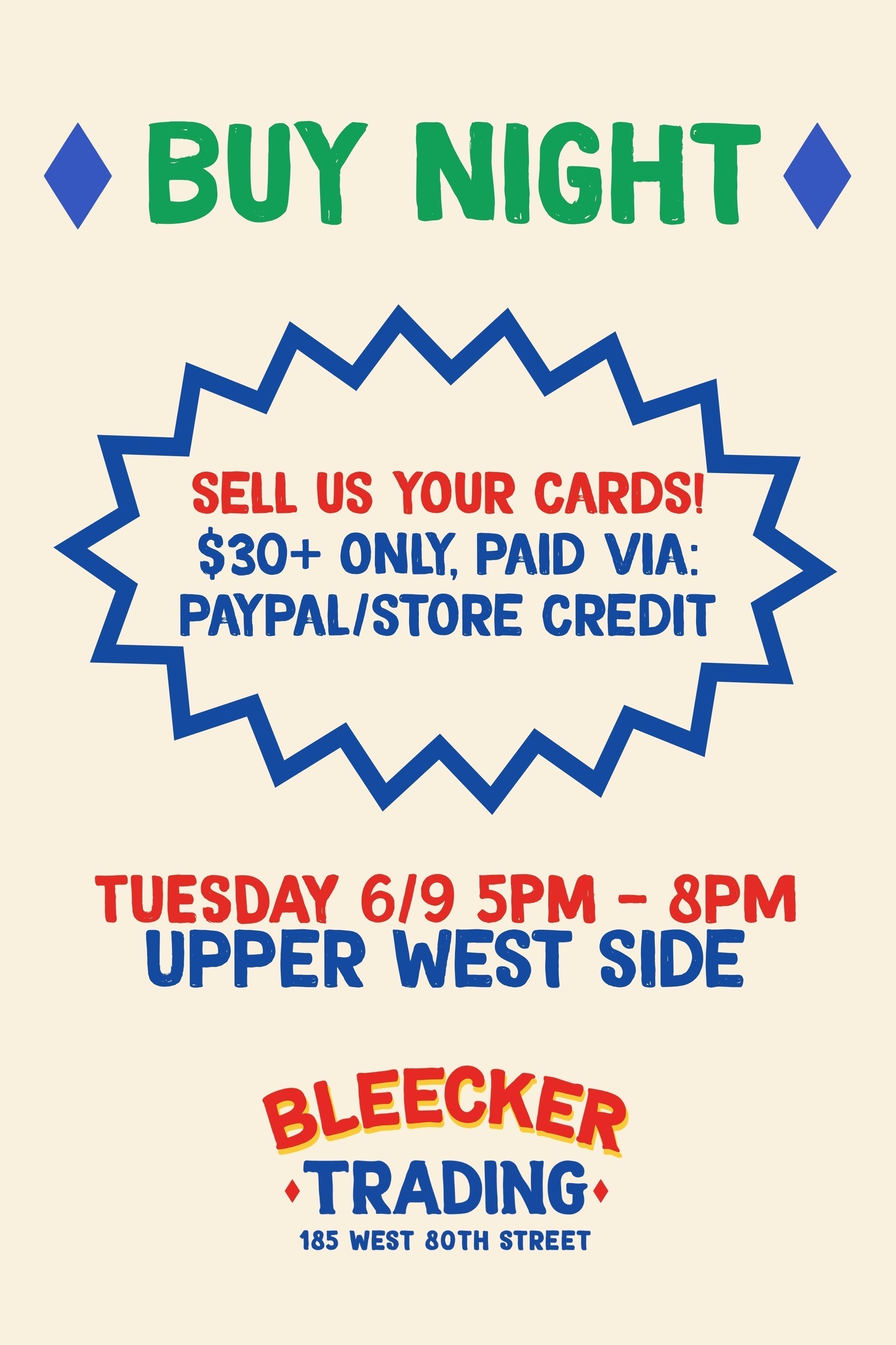 Buy Night (UWS) | June 9th 5 PM - 8 PM