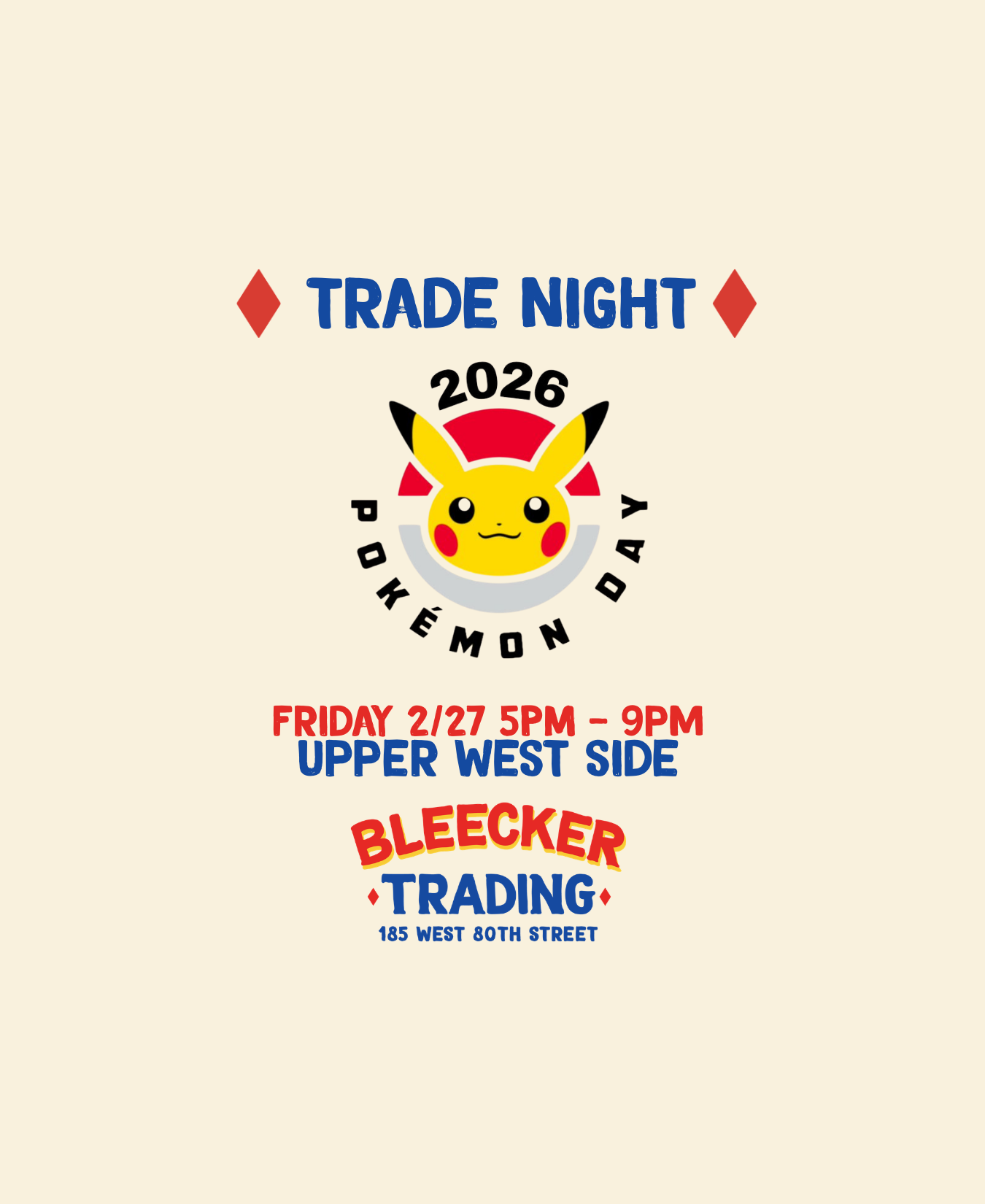 Trade Night: 2026 Pokemon Day (UWS) | February 27th 5 PM - 9 PM