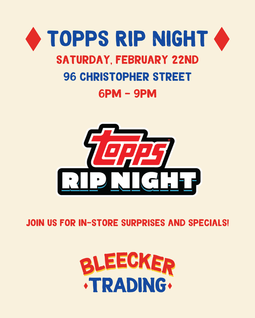 Topps Rip Night | February 22nd 6 PM - 9 PM