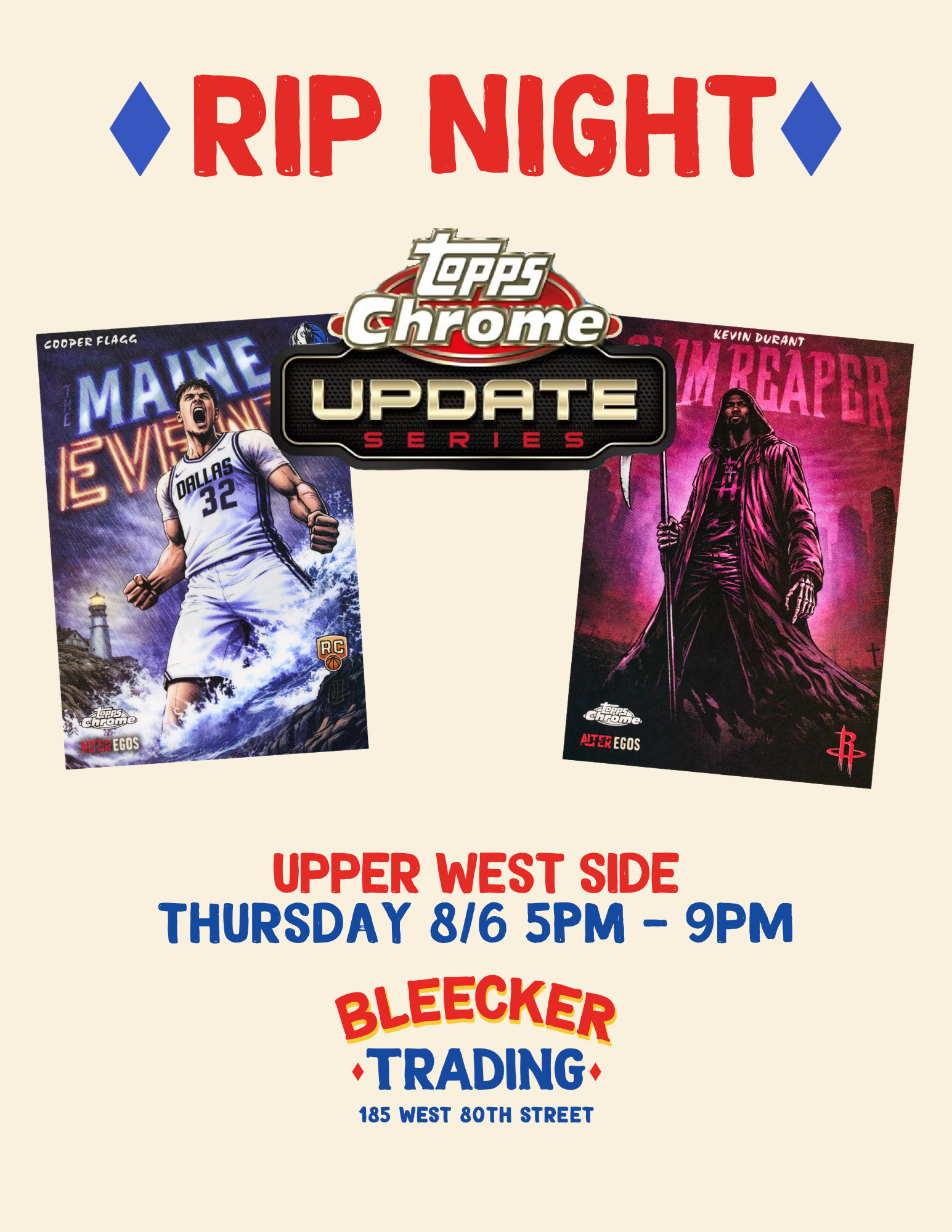 Topps Chrome Update Basketball Rip Night (UWS) | August 6th 5 PM - 9 PM