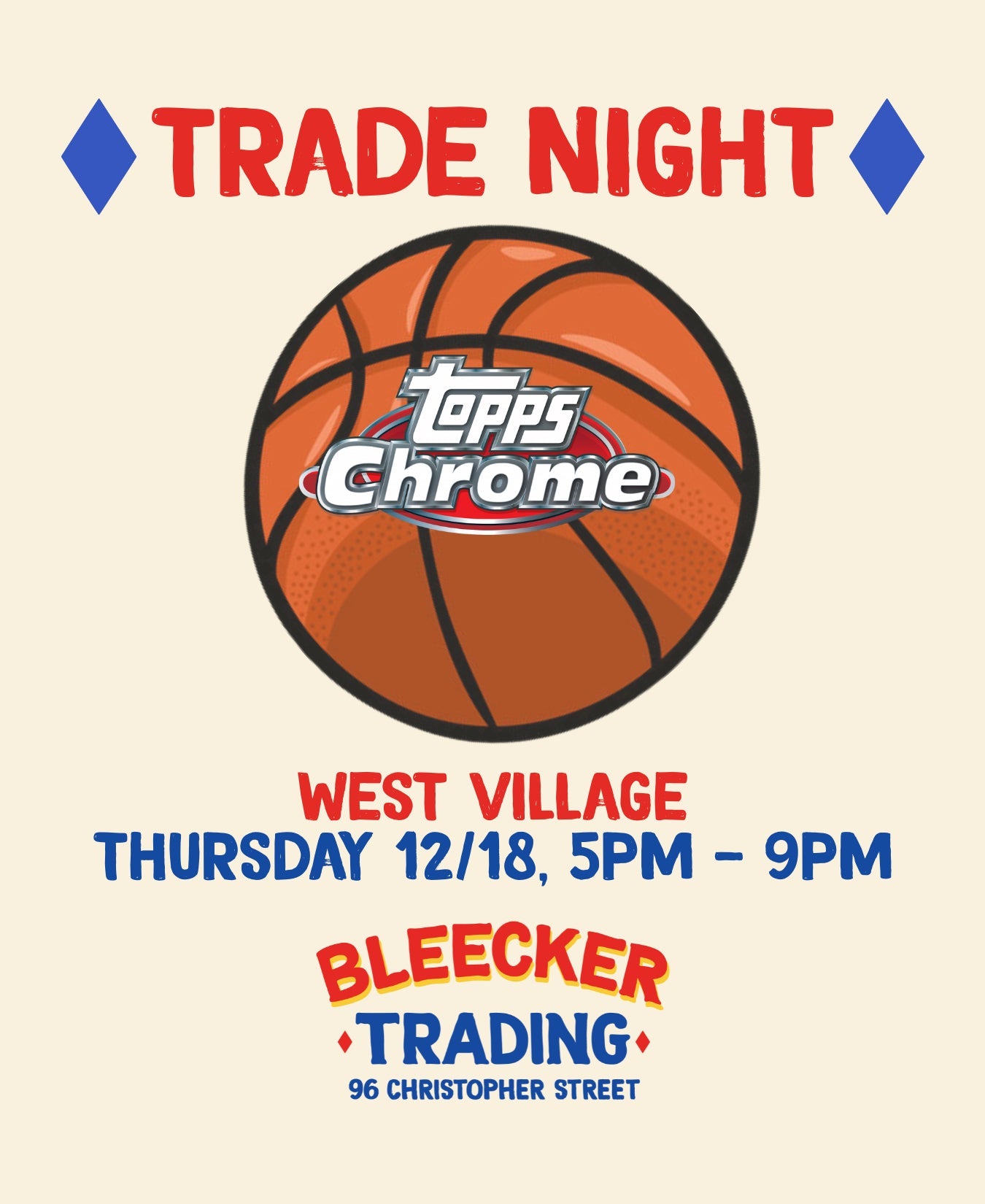 NBA Topps Chrome Trade Night | December 18th 5 PM - 9 PM