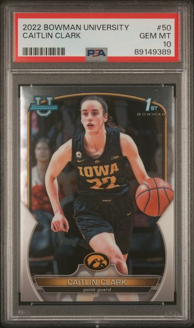 PSA 10 2022 Bowman University Caitlin Clark #50 (89149389)