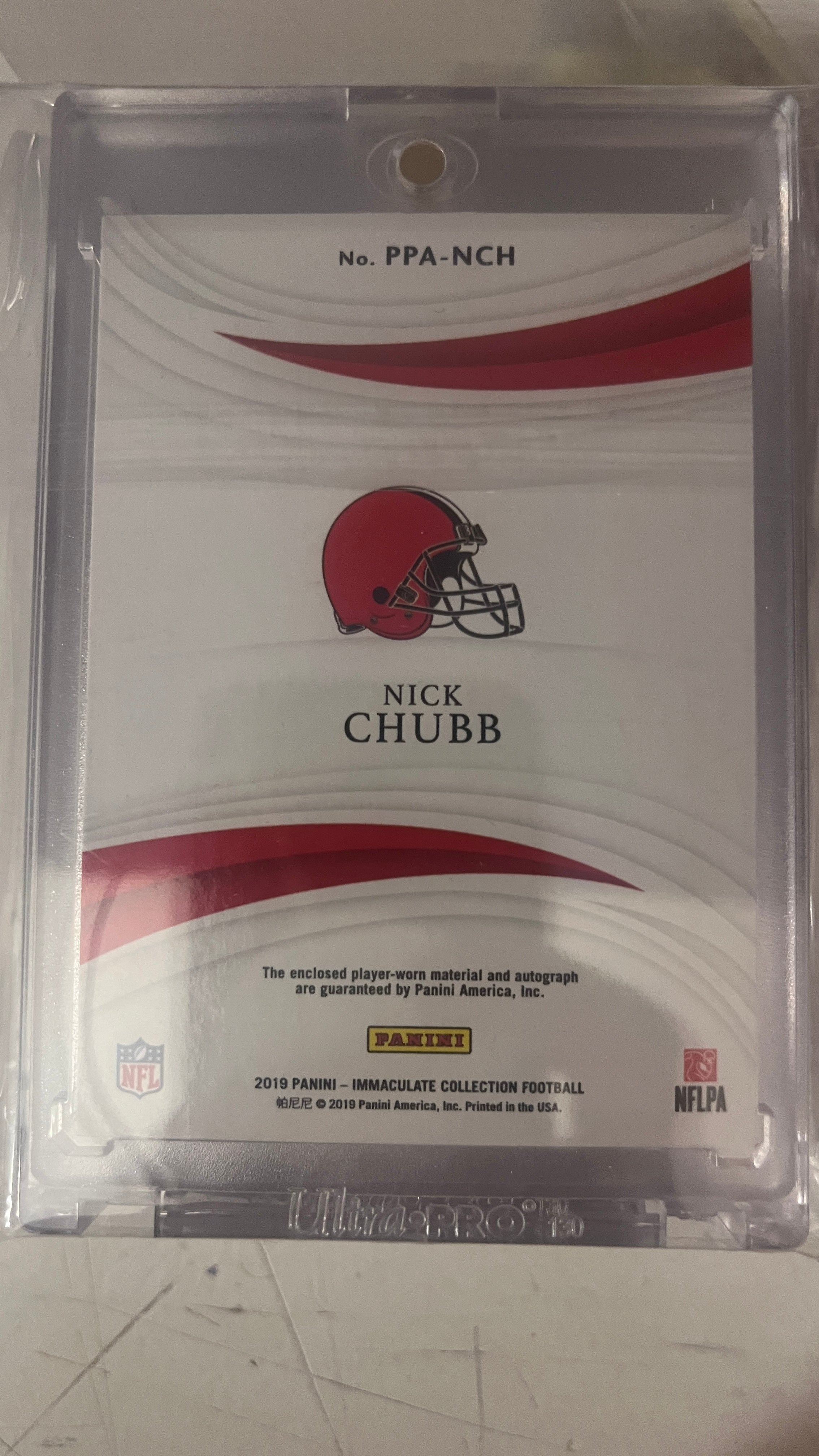 2019 Panini Immaculate Collection Nick Chubb #PPA-NCH