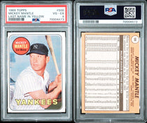 1969 Topps Mickey Mantle Last Name In Yellow New York Yankees Card #500 PSA  2