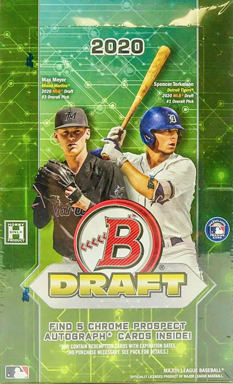 2020 Bowman Draft Baseball Jumbo Hobby Box 5 Chrome Autos *Torkelson, JWalker