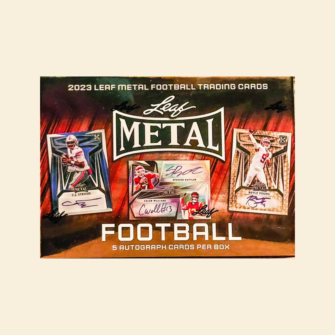 2023 Leaf Metal Football Hobby Box *5 Autos* CJ Stroud Caleb Williams