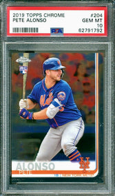 image 2019 Topps Chrome #204 Pete Peter Alonso RC Mets PSA 10 (792)