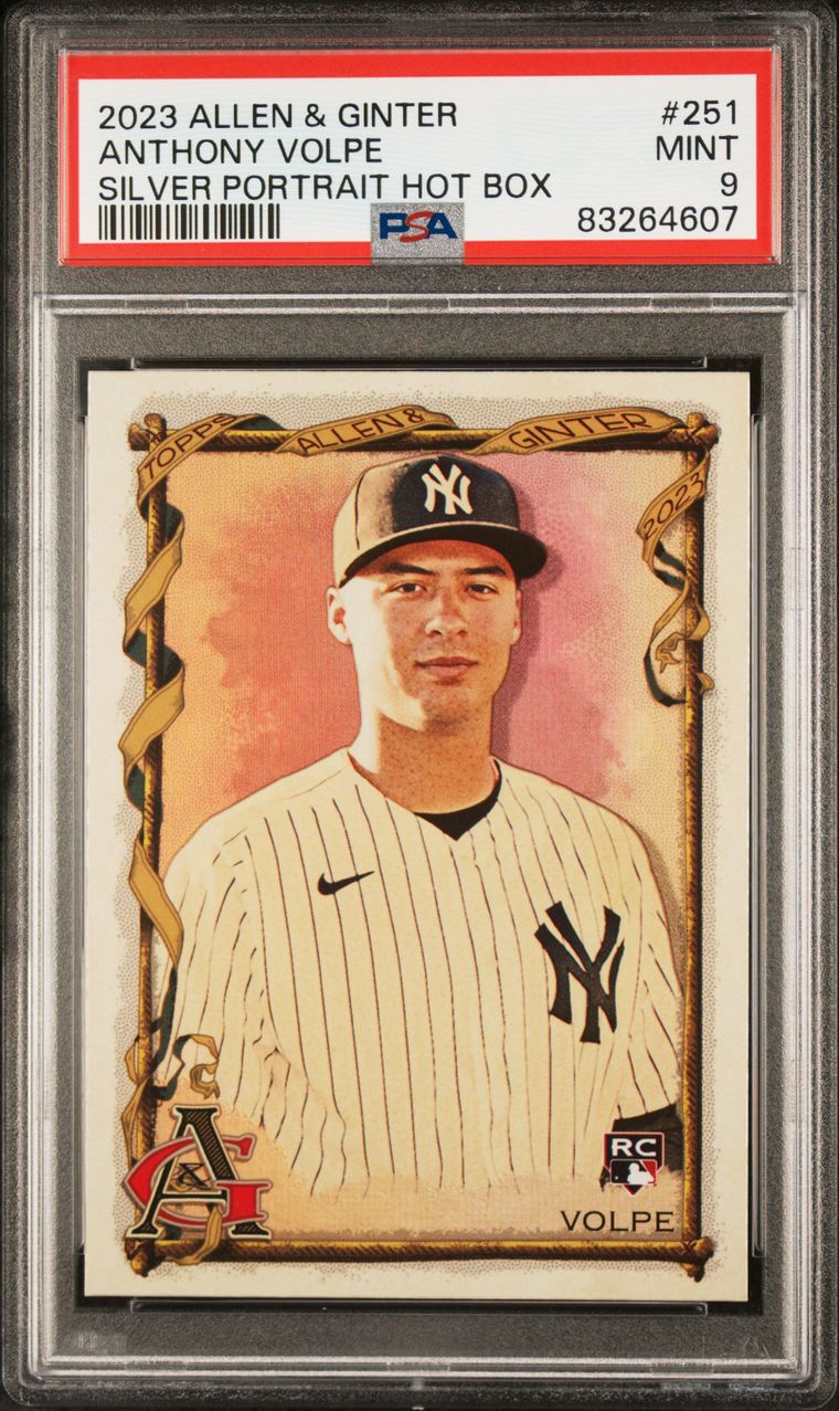 2023 Topps Allen & Ginter Silver Portrait Hot Box Anthony Volpe Rookie PSA 9 (607)