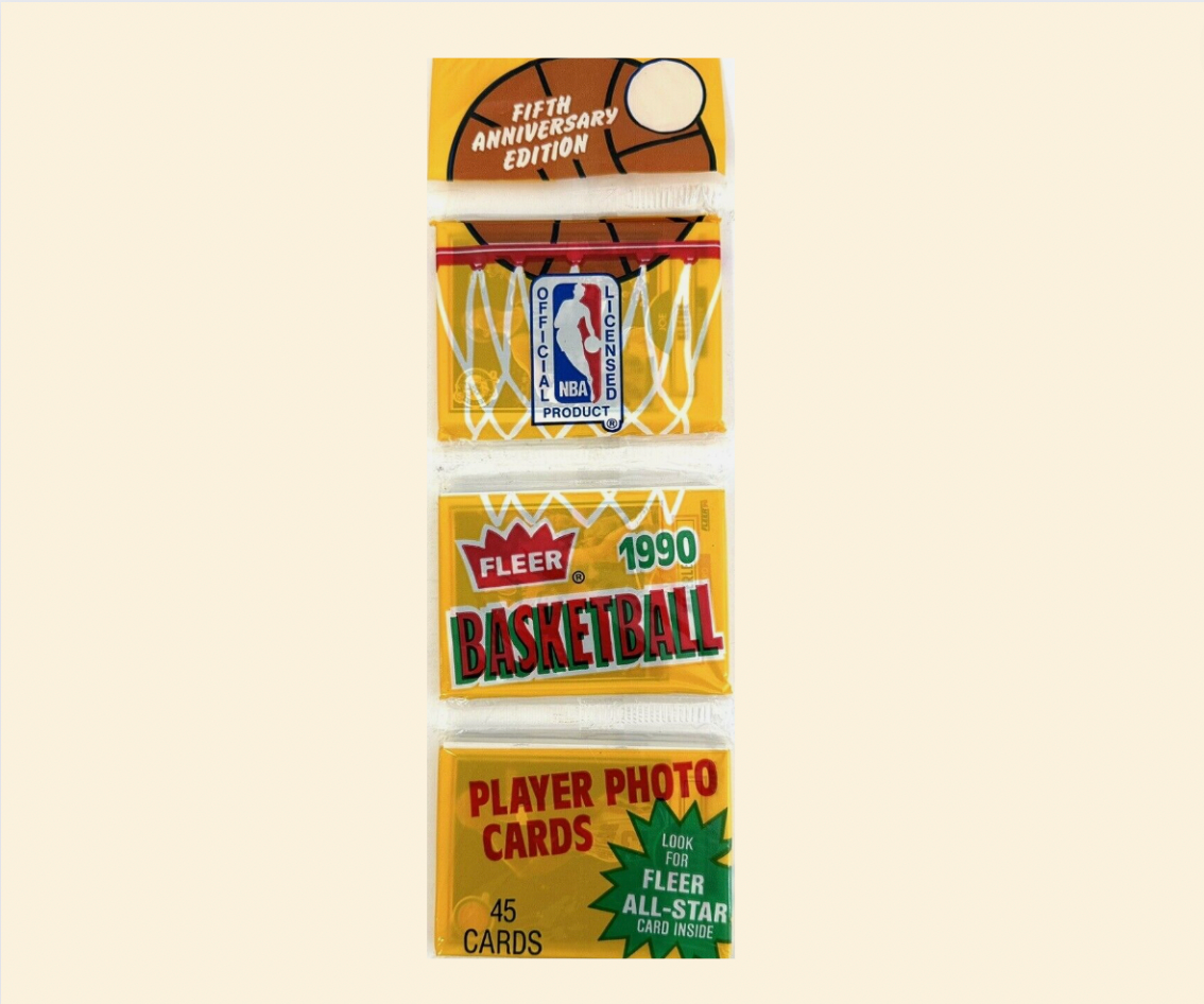 1PK 1990 Fleer Basketball Rack Pack