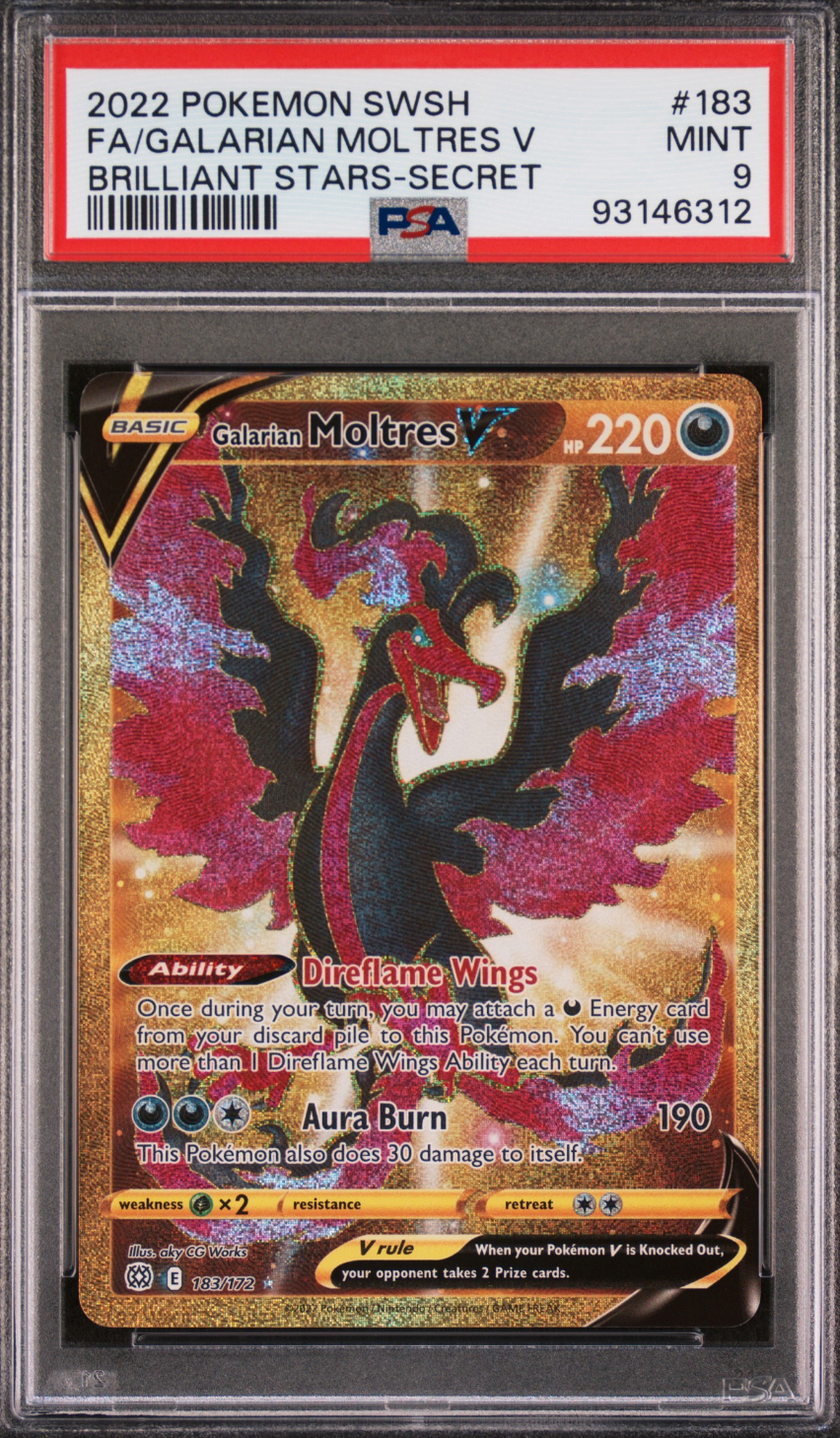 Galarian Moltress V #183 PSA 9 Sword & Shield Brilliant Star