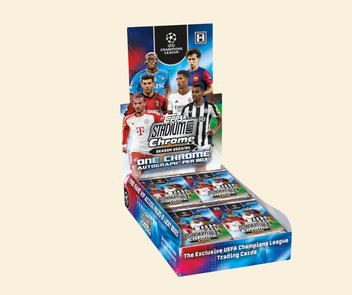 1PK 1 Pack from 2023-24 Topps UEFA Club Competitions Stadium Club Chrome Soccer Hobby Box