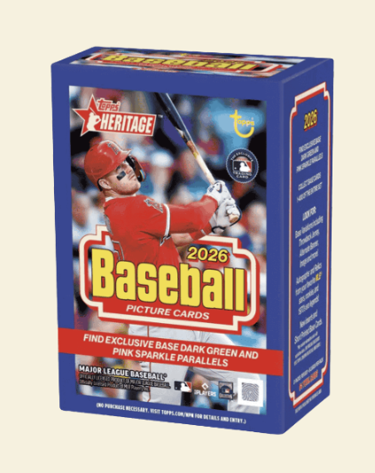 2026 Topps Heritage Baseball Blaster Box (Dark Green and Pink Sparkle Parallels) (Presale)