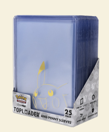 Pokemon: Ultra Pro 3x4 Pikachu Toploaders and Penny Sleeves Combo