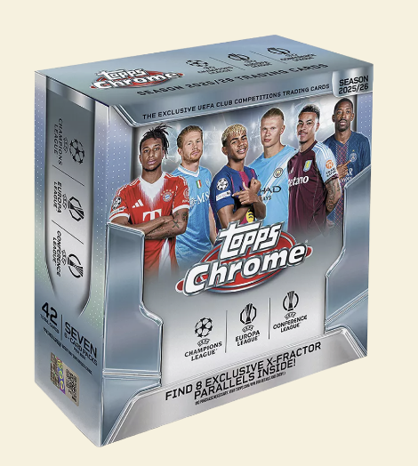 2025-26 Topps Chrome UEFA Champions League Soccer Mega Box (Presale)