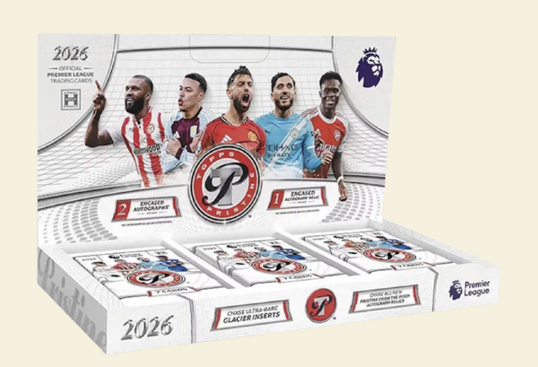 rare premier league cards 2025-26 Topps Pristine Soccer Hobby Box How do you store Variant:Turquoise Red Tape Master Display Case
