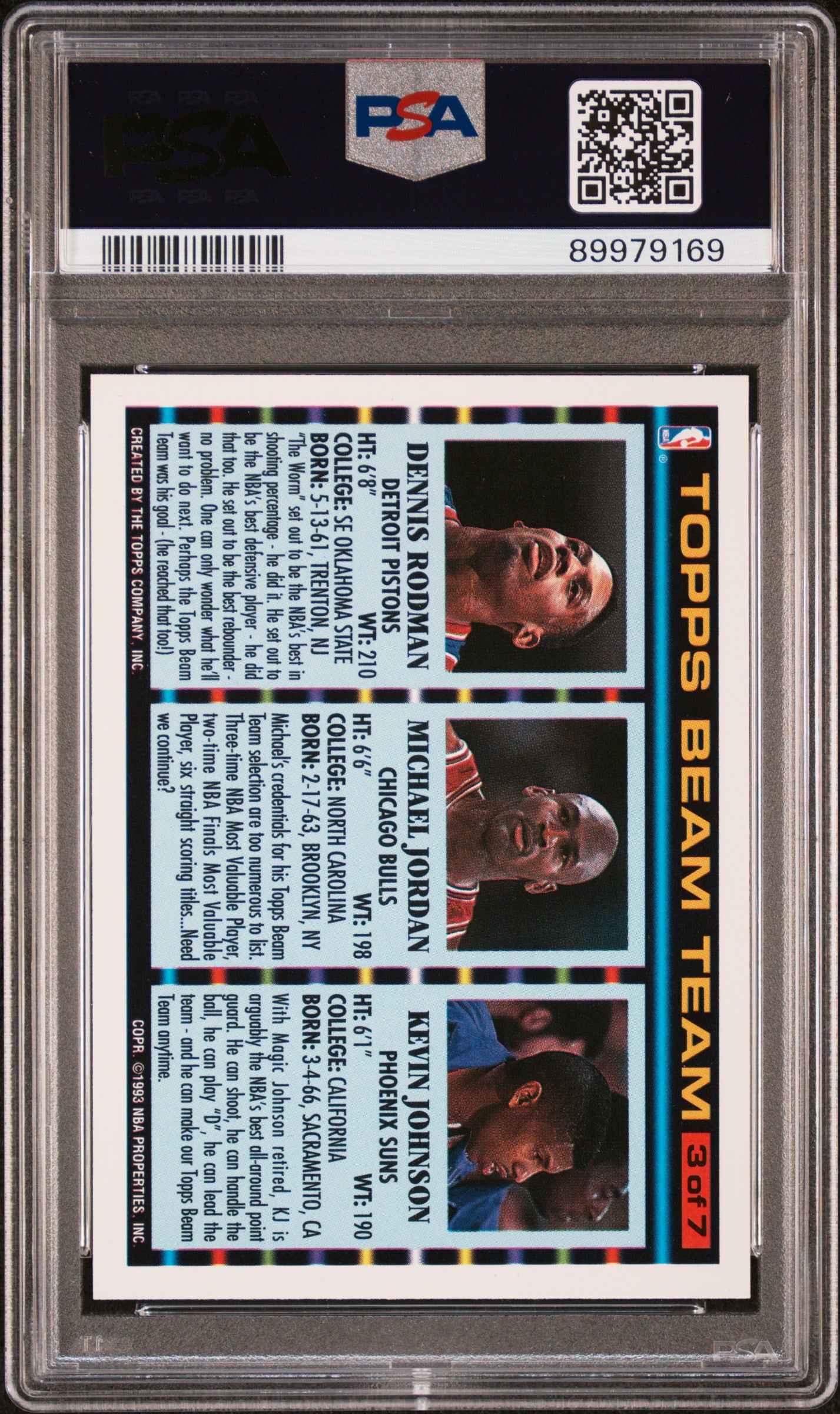 1992 Topps Beam Team #3 Michael Jordan-Dennis Rodman PSA 9