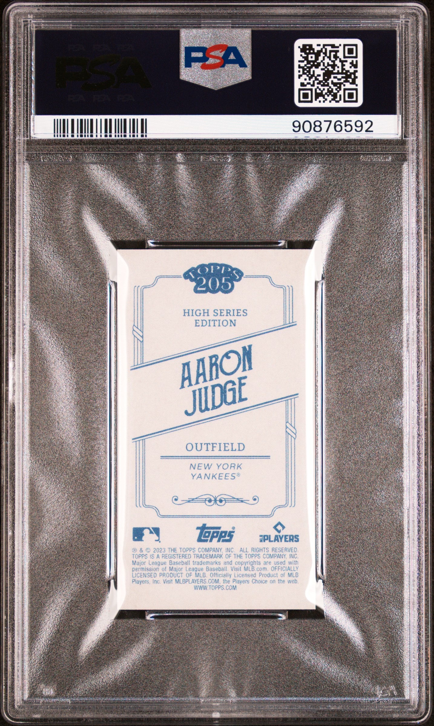 2023 Topps 206 High Series 205 Gold Border Aaron Judge PSA 10