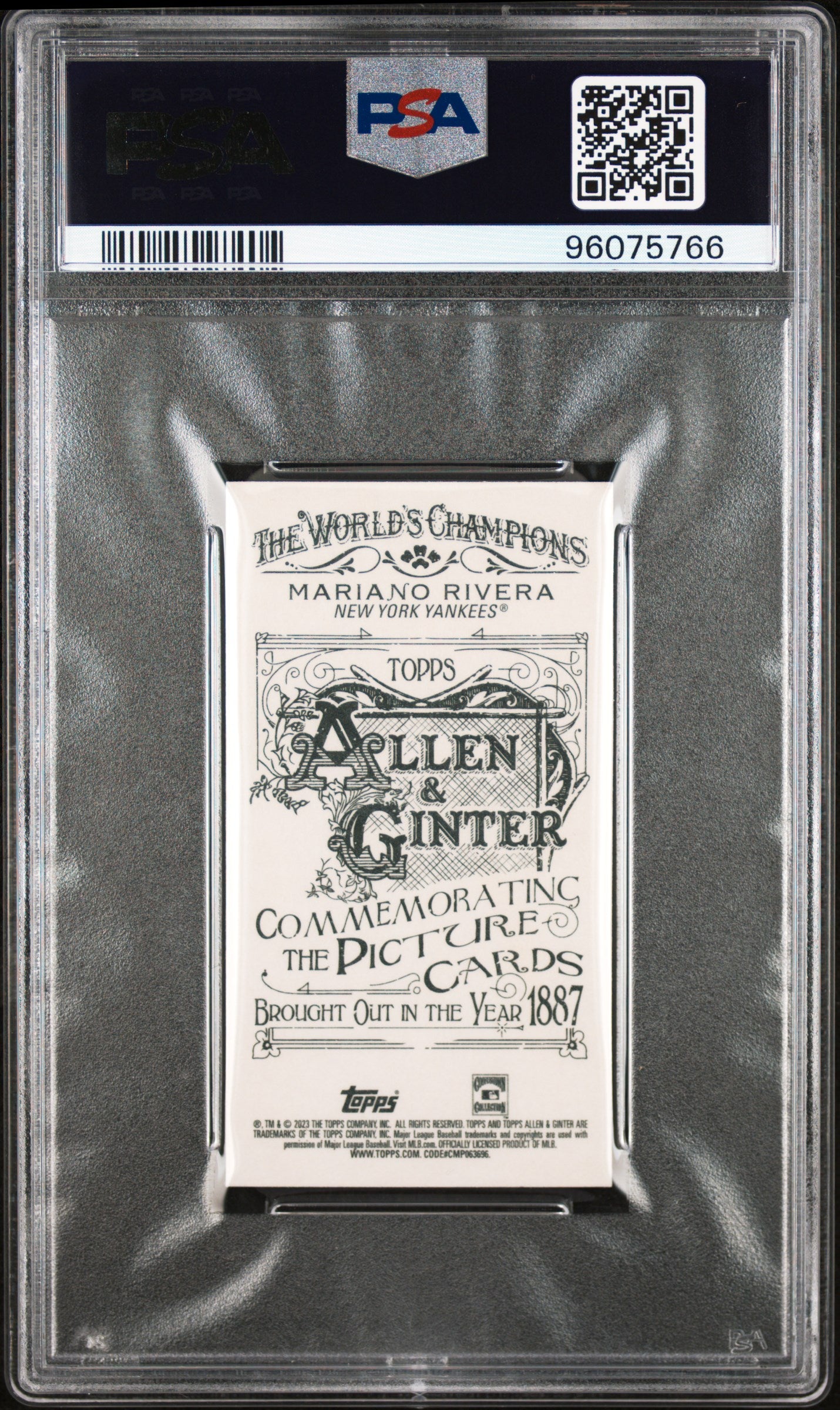 2023 Topps Allen & Ginter Mariano Rivera Mini No Number PSA 9