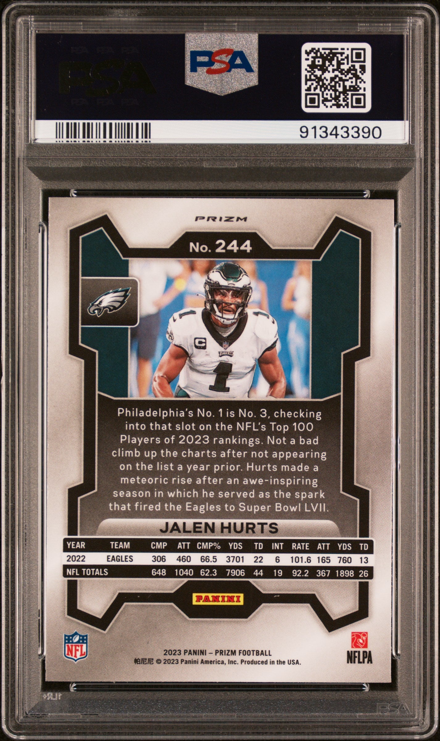 2023 Panini Prizm Jalen Hurts #244 Green Wave PSA 10