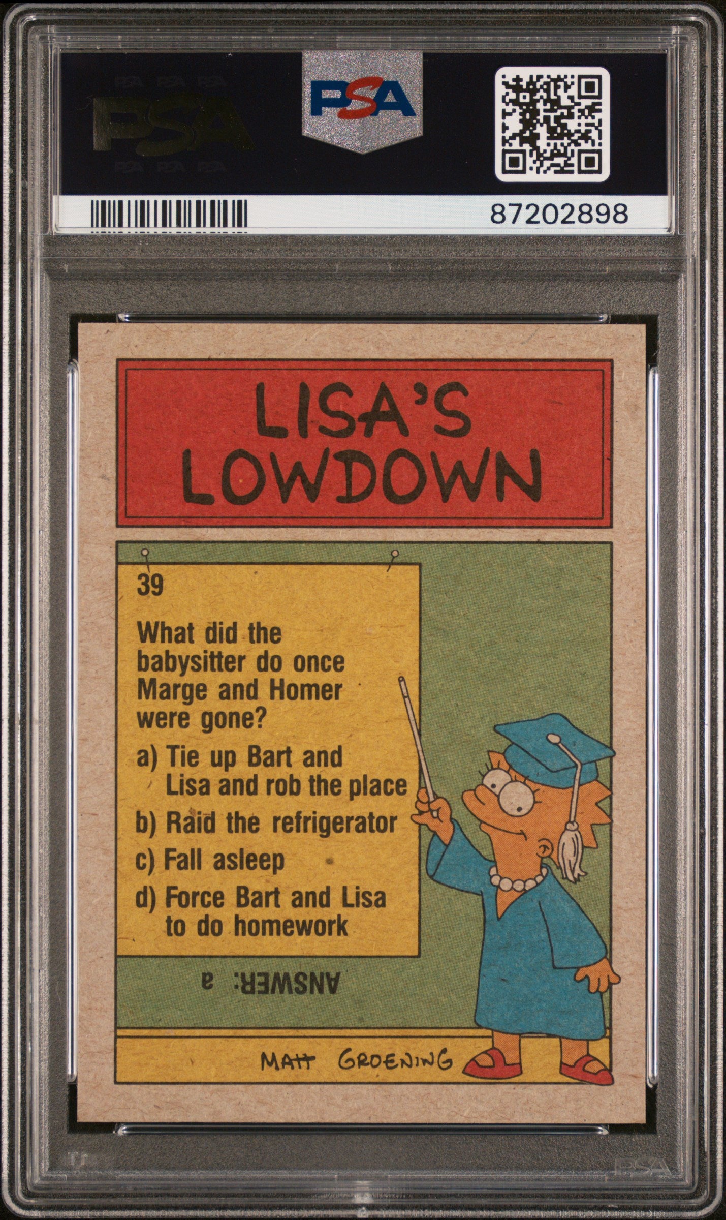 1990 Topps Simpsons I'm Lisa Simpson- #3 PSA 9