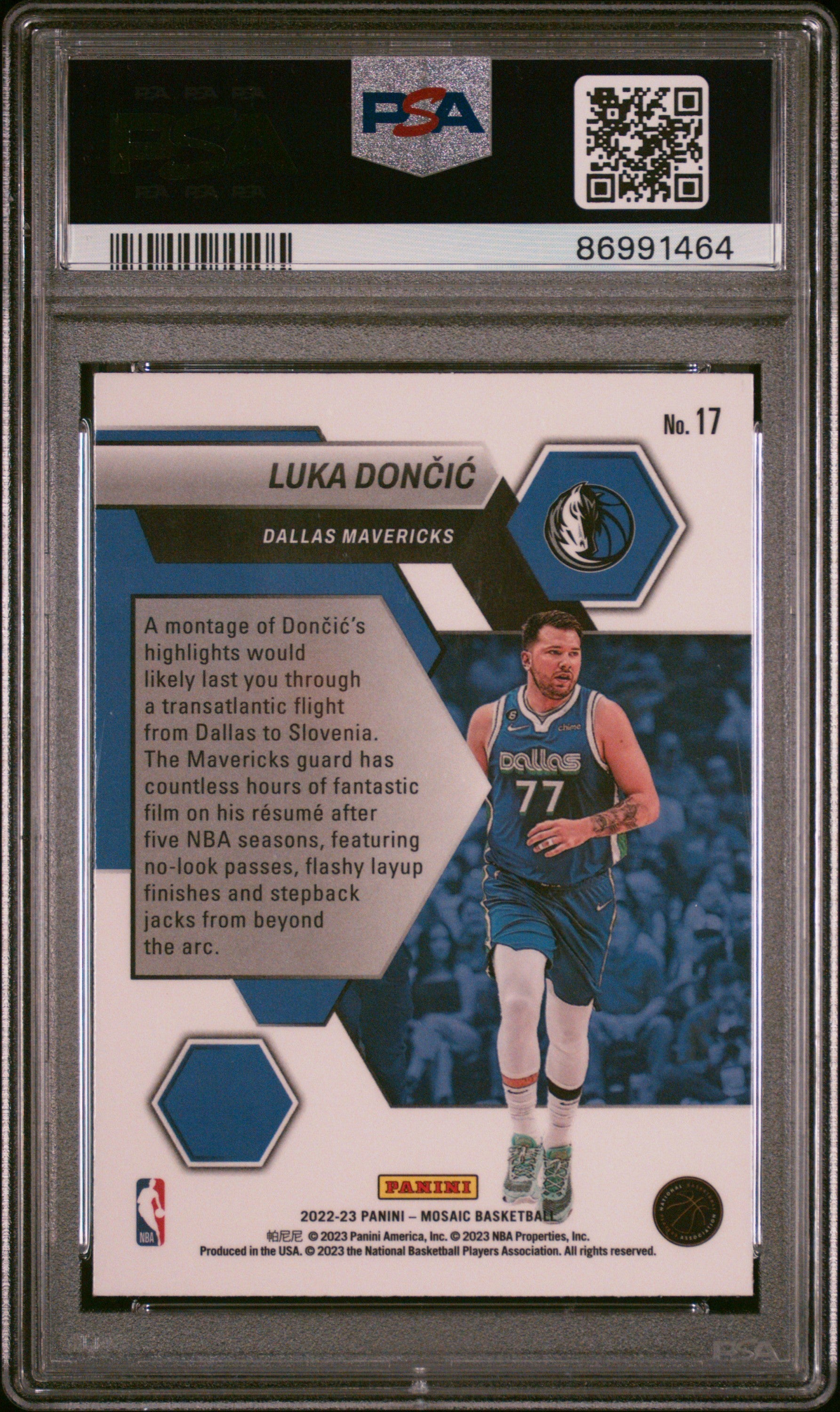 2022 Panini Mosaic Montage Luka Doncic #17 PSA 10