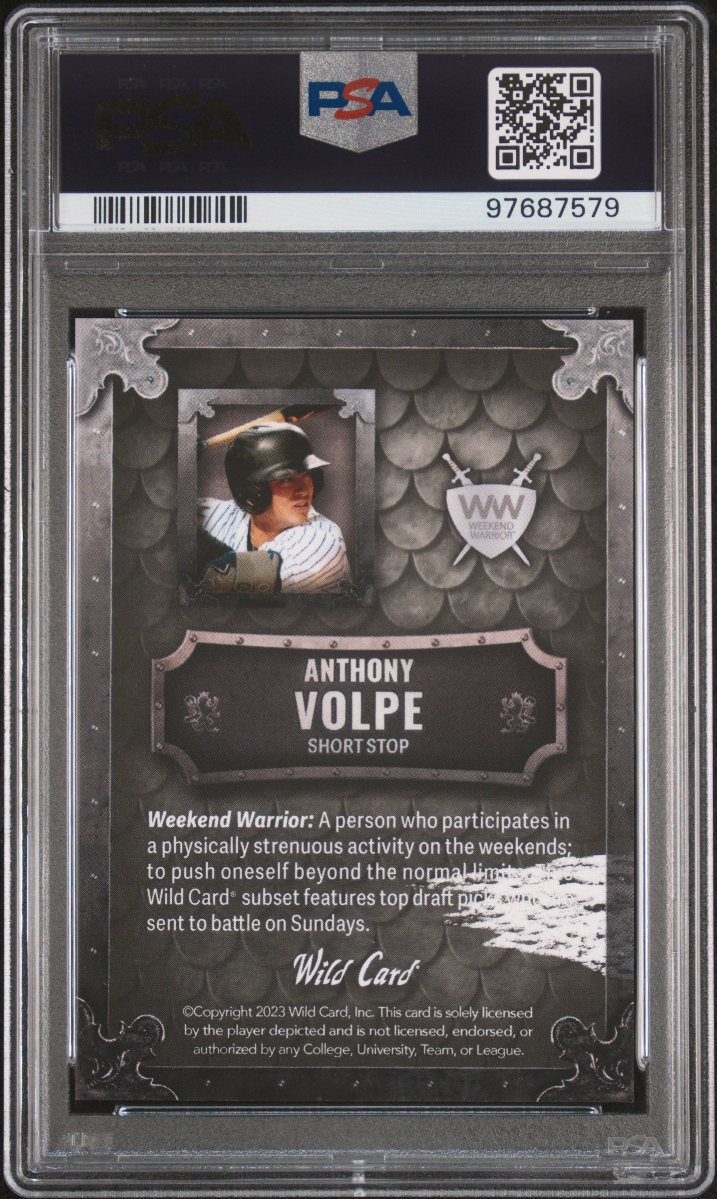 2023 Wild Card Matte Silver Rookie Edition Weekend Warrior Anthony Volpe PSA 9