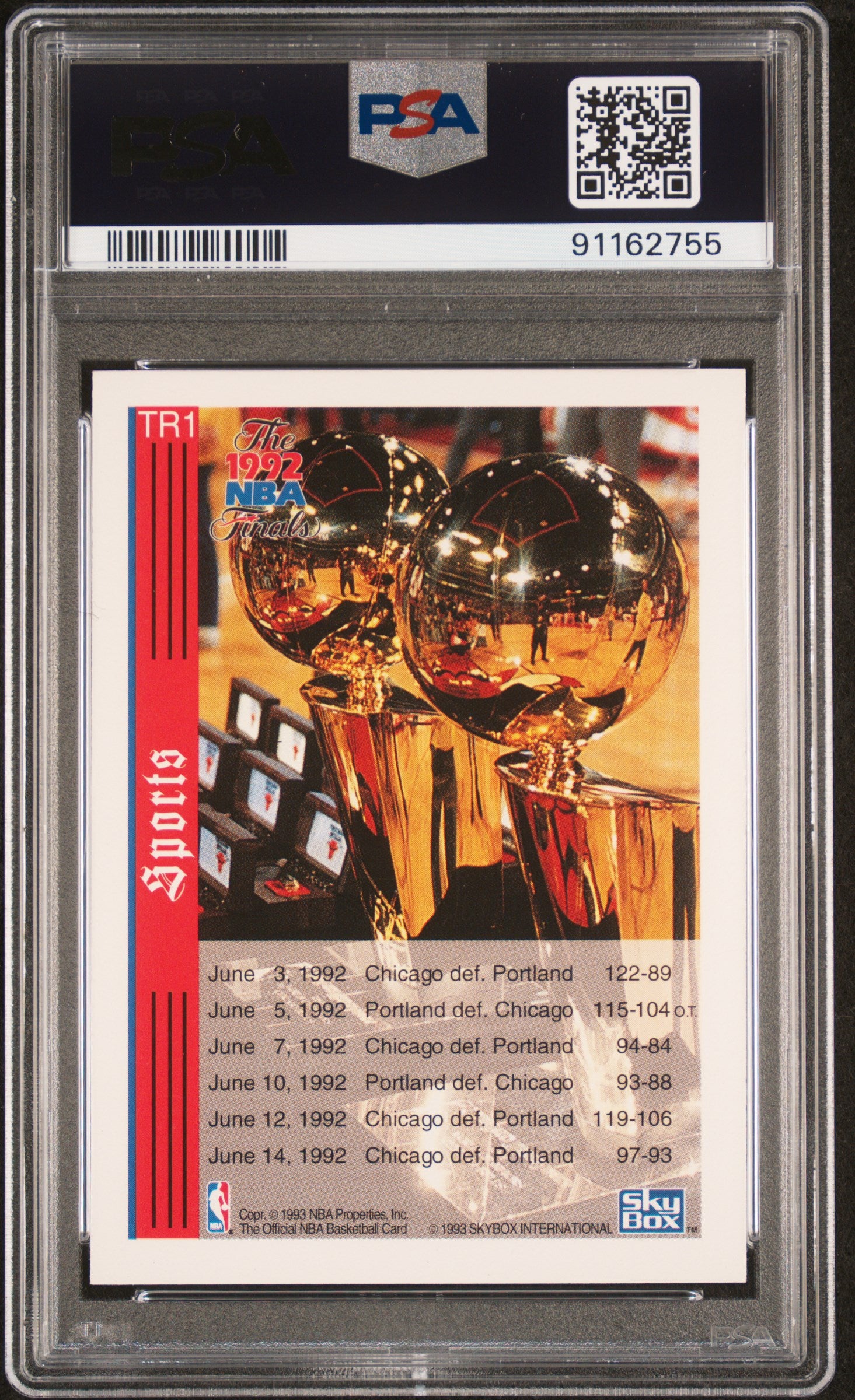 1992 Hoops #TR1 Michael Jordan-Clyde Drexler Championship PSA 9