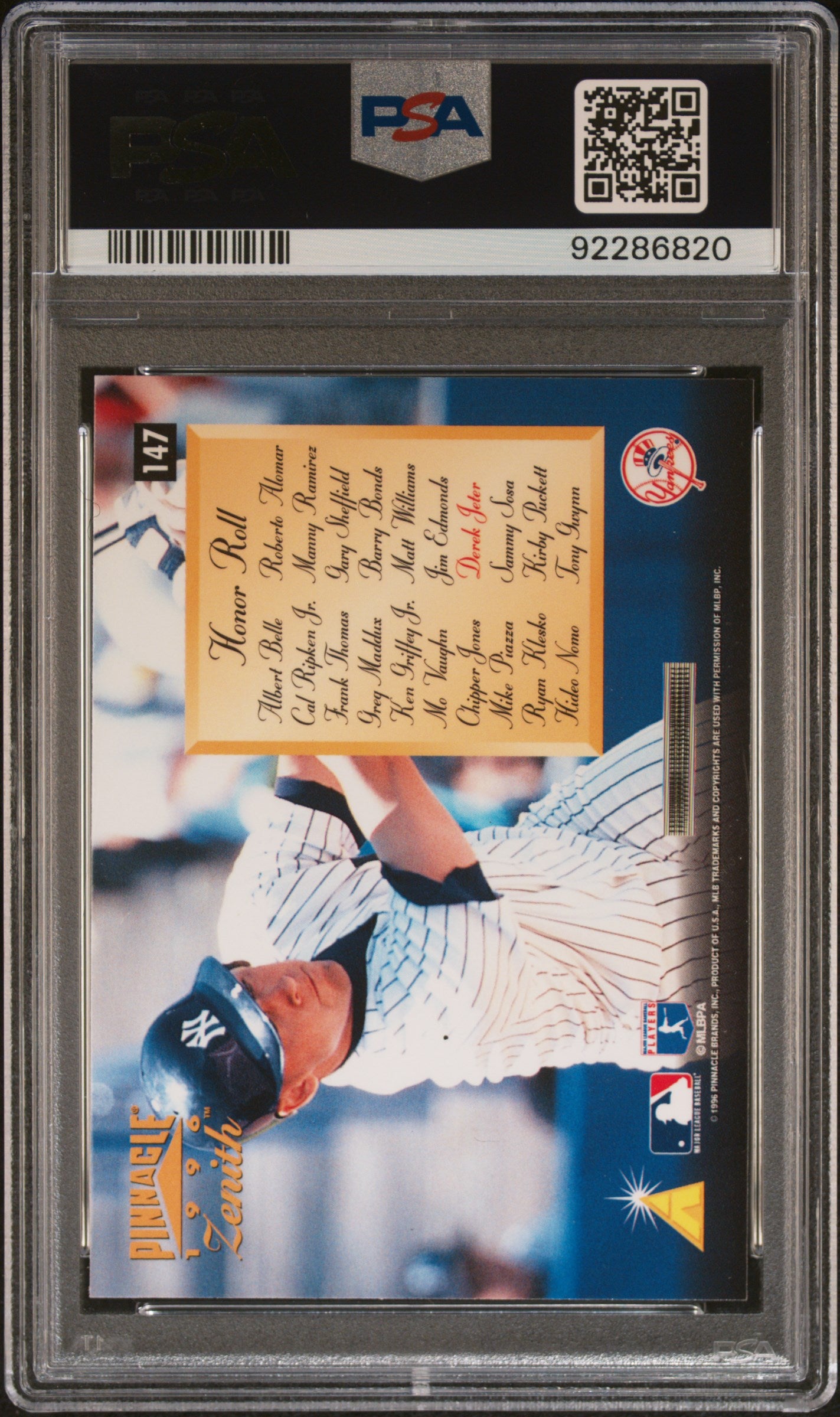 1996 Zenith Derek Jeter #147 PSA 9