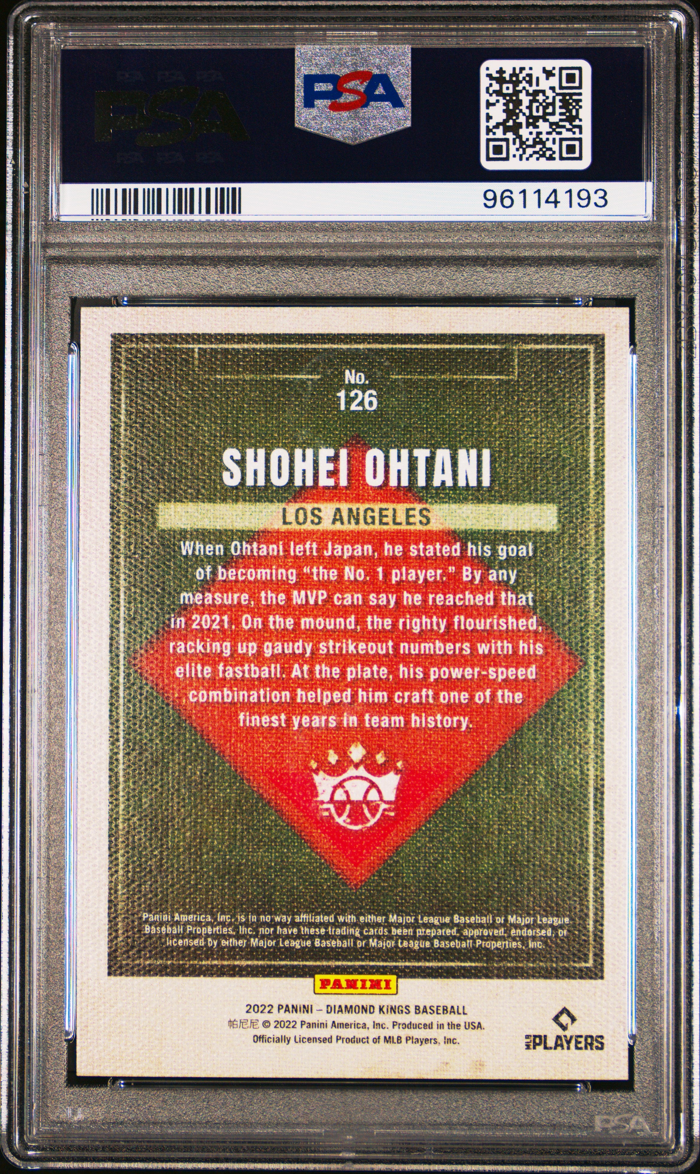 2022 Panini Diamond Kings Shohei Ohtani #126 PSA 10