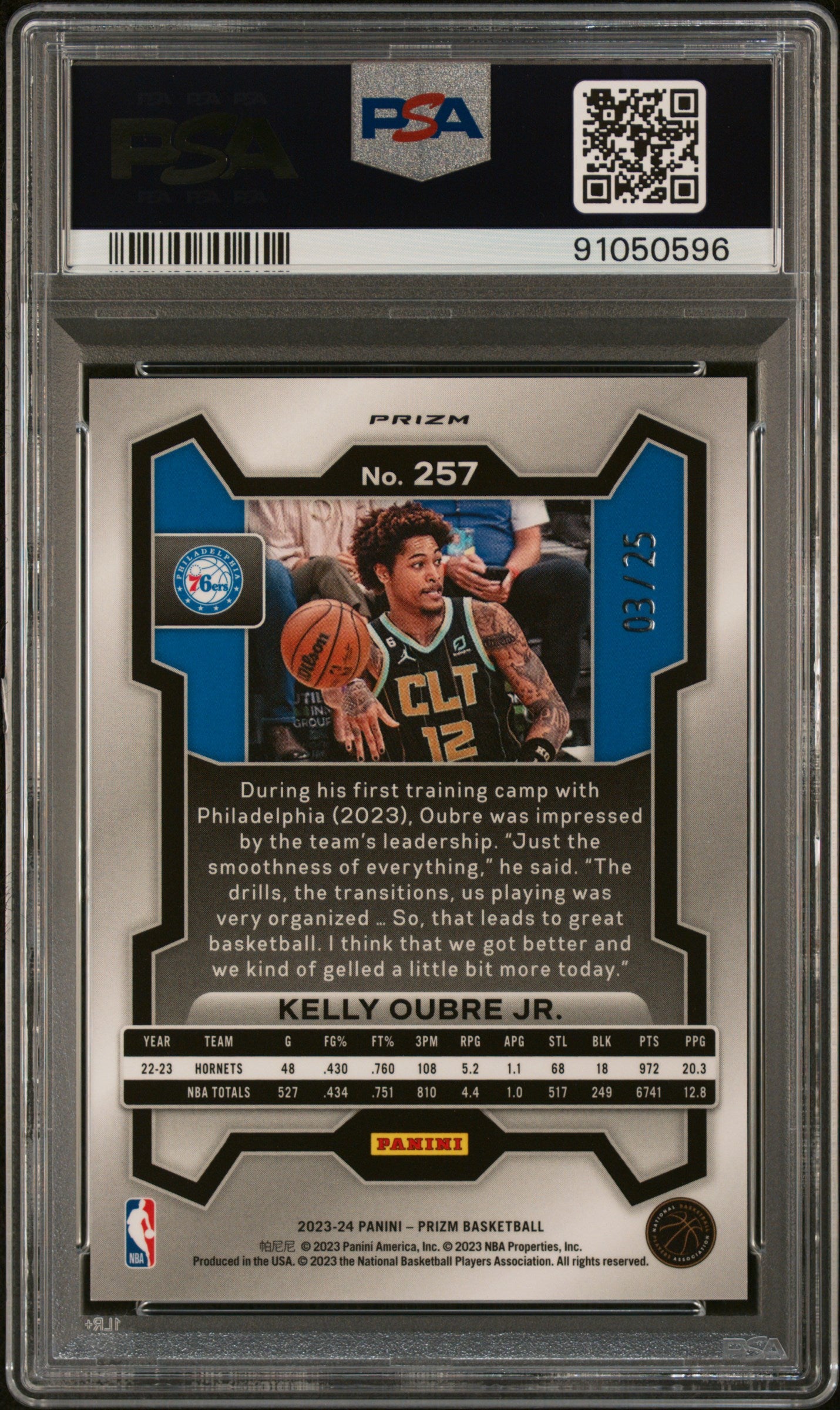 2023 Panini Prizm Kelly Oubre JR. #257 Mojo Prizm PSA 10