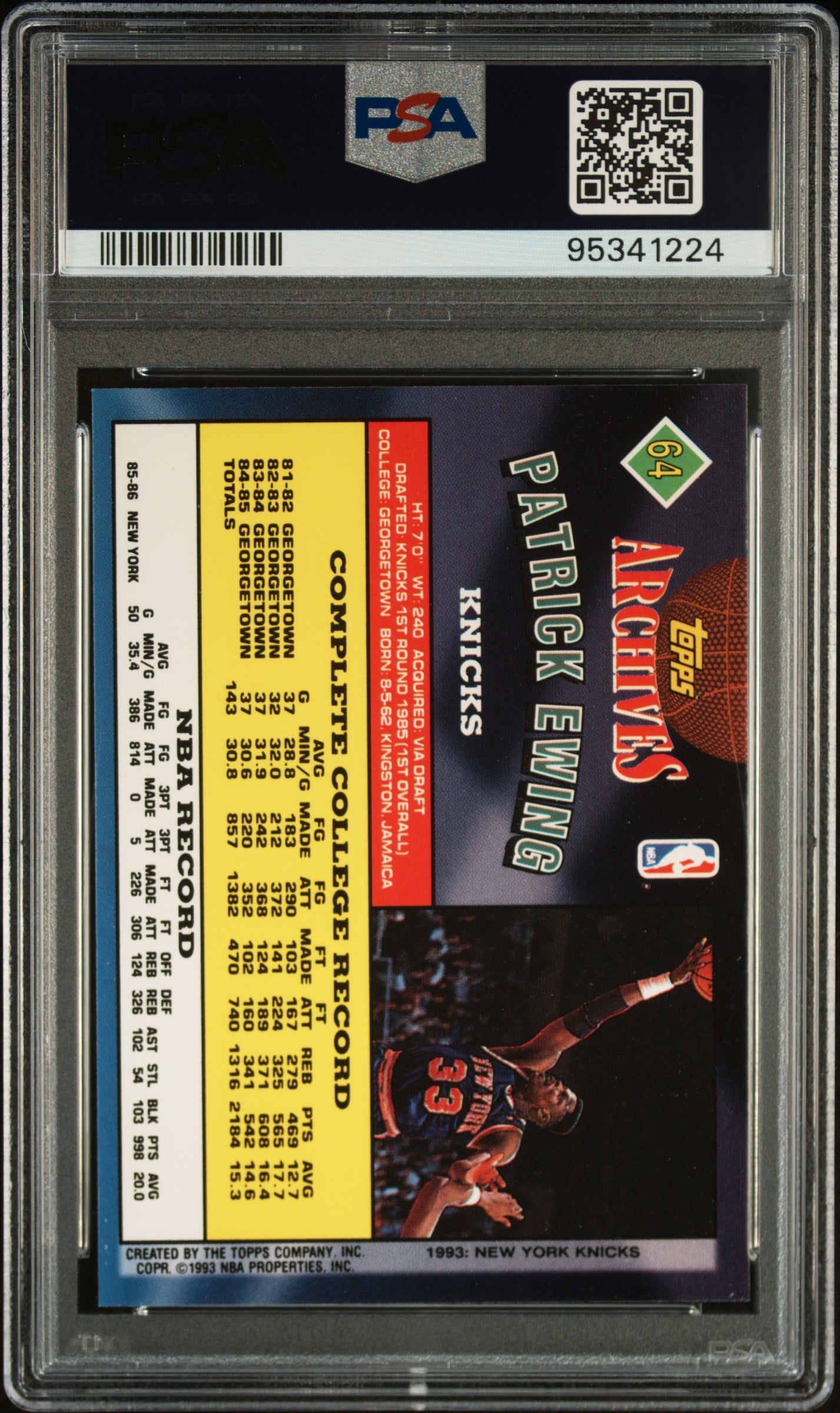 1992 Topps Archives Patrick Ewing #64 PSA 9