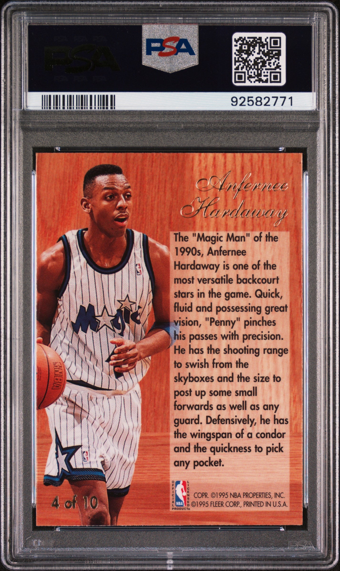 1994 Flair Play Makers Anfernee Hardaway #4 PSA 10